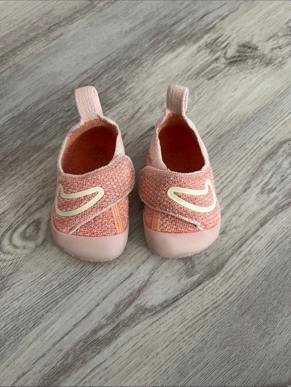 Nike Peach/Light Pink Baby Slip-On Walker Shoes